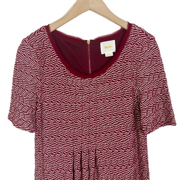 Anthropologie Maeve Red Textured Knit Short Sleeve Dora Dress Size Small - Picture 4 of 8